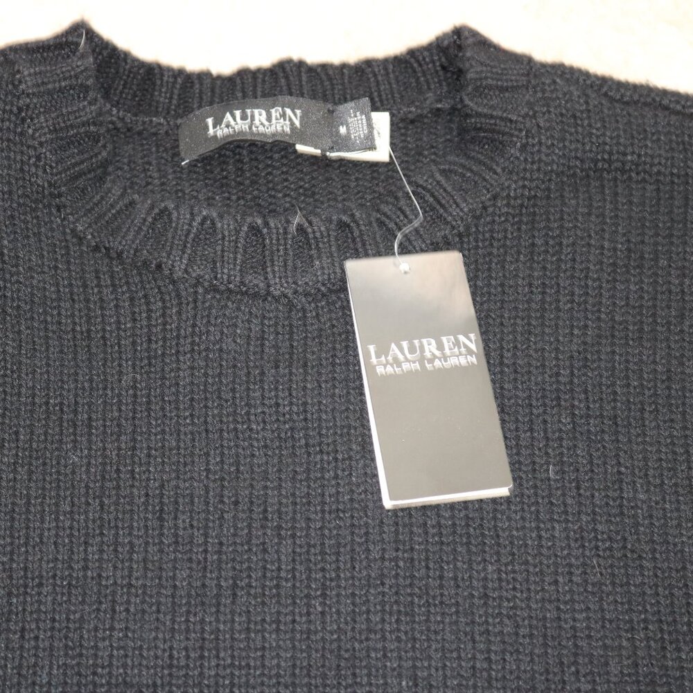 Lauren Ralph Lauren Black Ribbed Crewneck Sweater - Picture 3 of 5